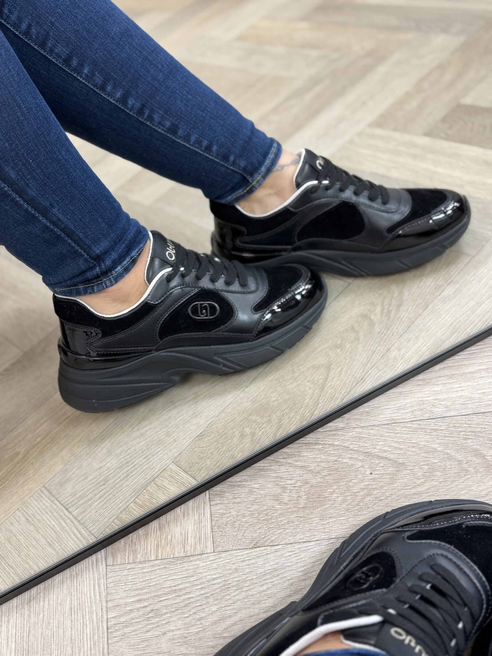 Liu-Jo Sneakers Calf Leather Black Suede Liu Jo 2012