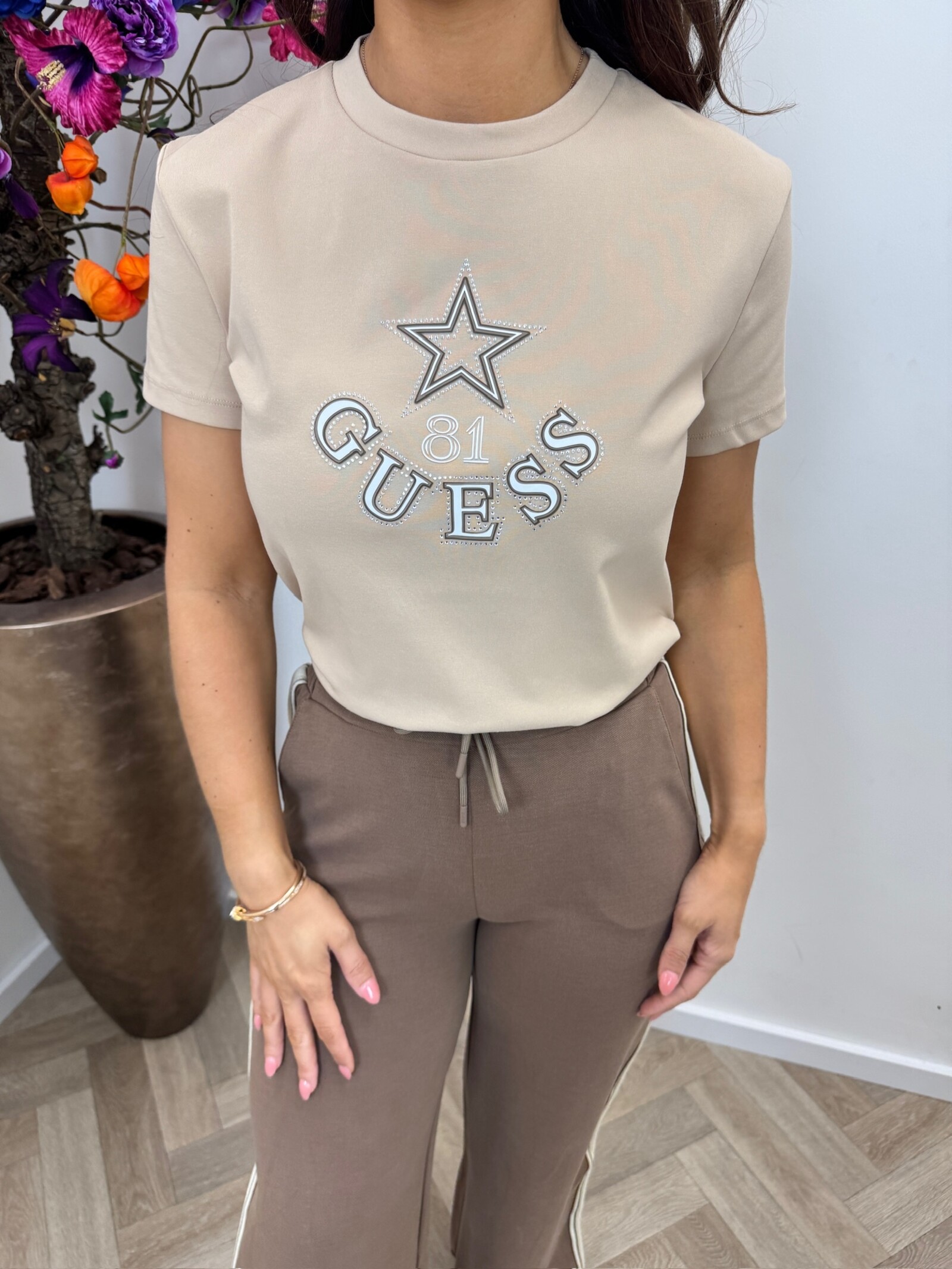 Guess T-shirt Elettra Taupe Guess 1324