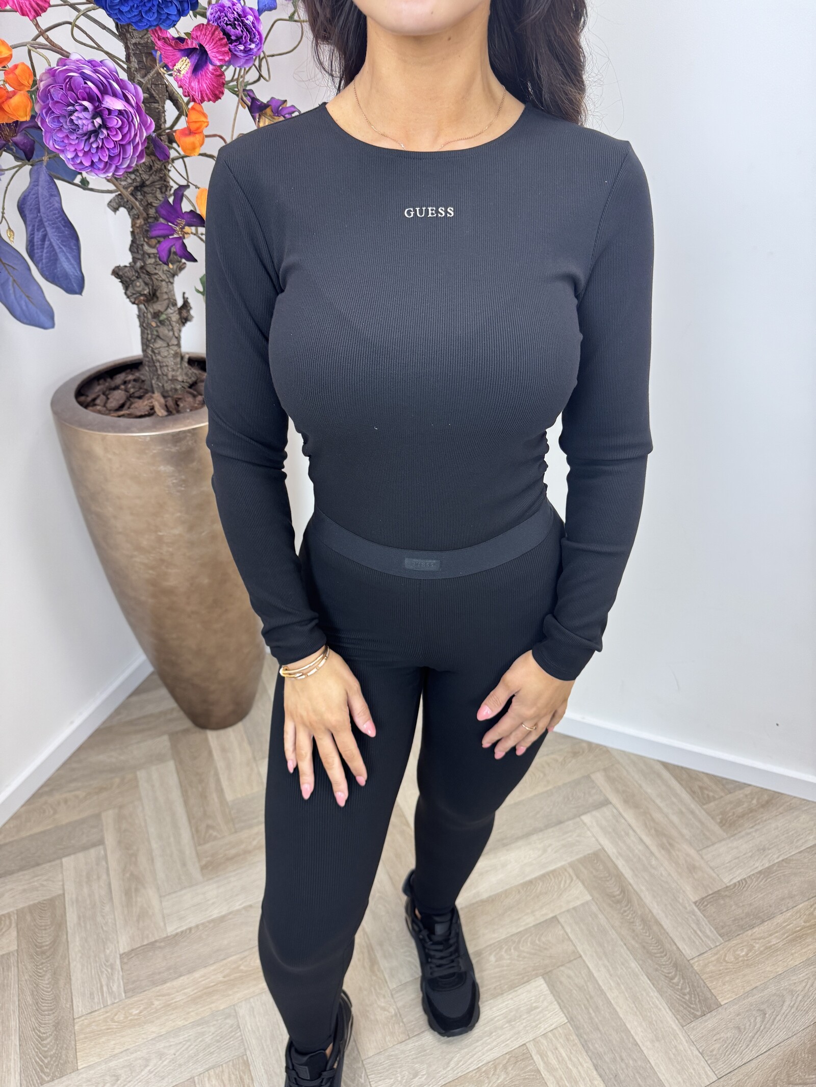 Guess Rib Top Logo Guess Black 1328