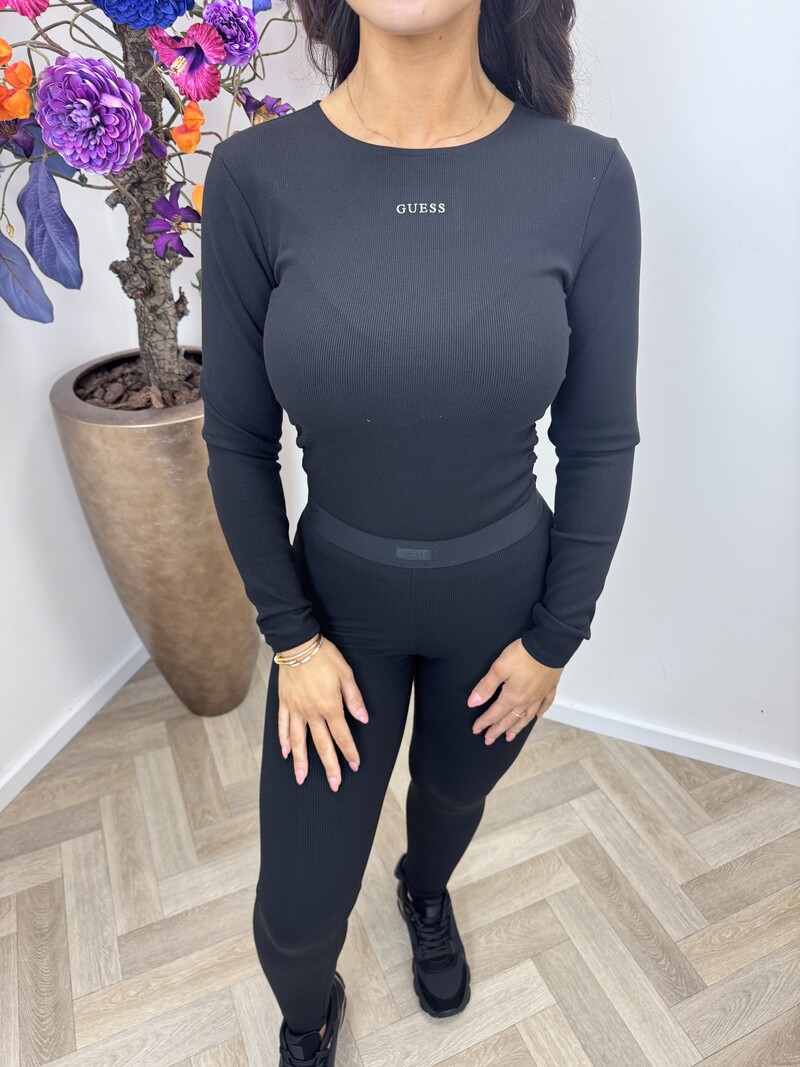 Rib Top Logo Guess Black 1328