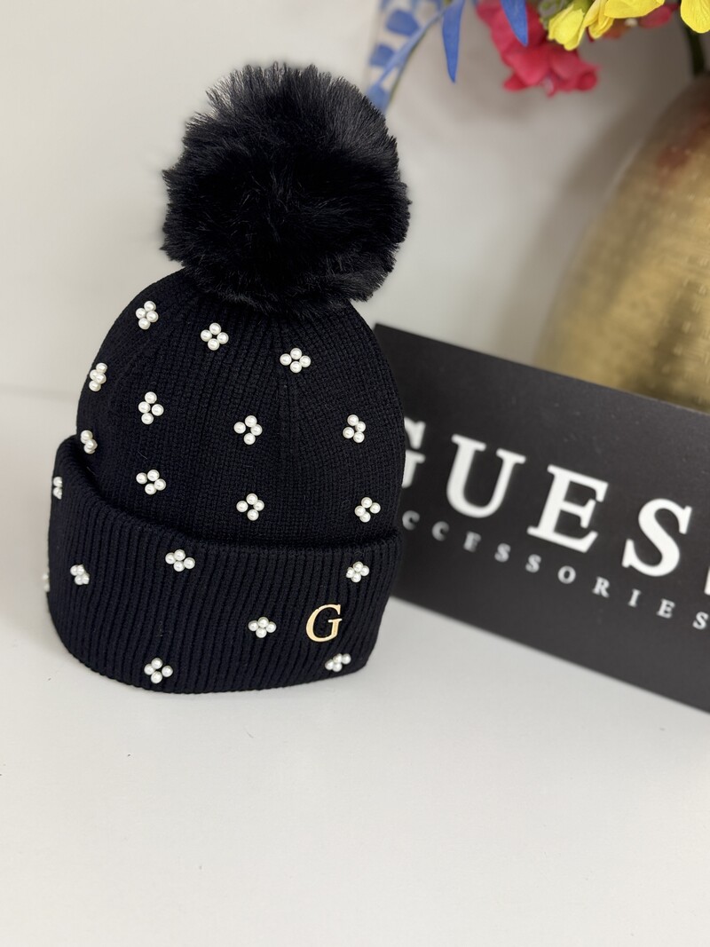 Beanie Pearl Black Guess 1373