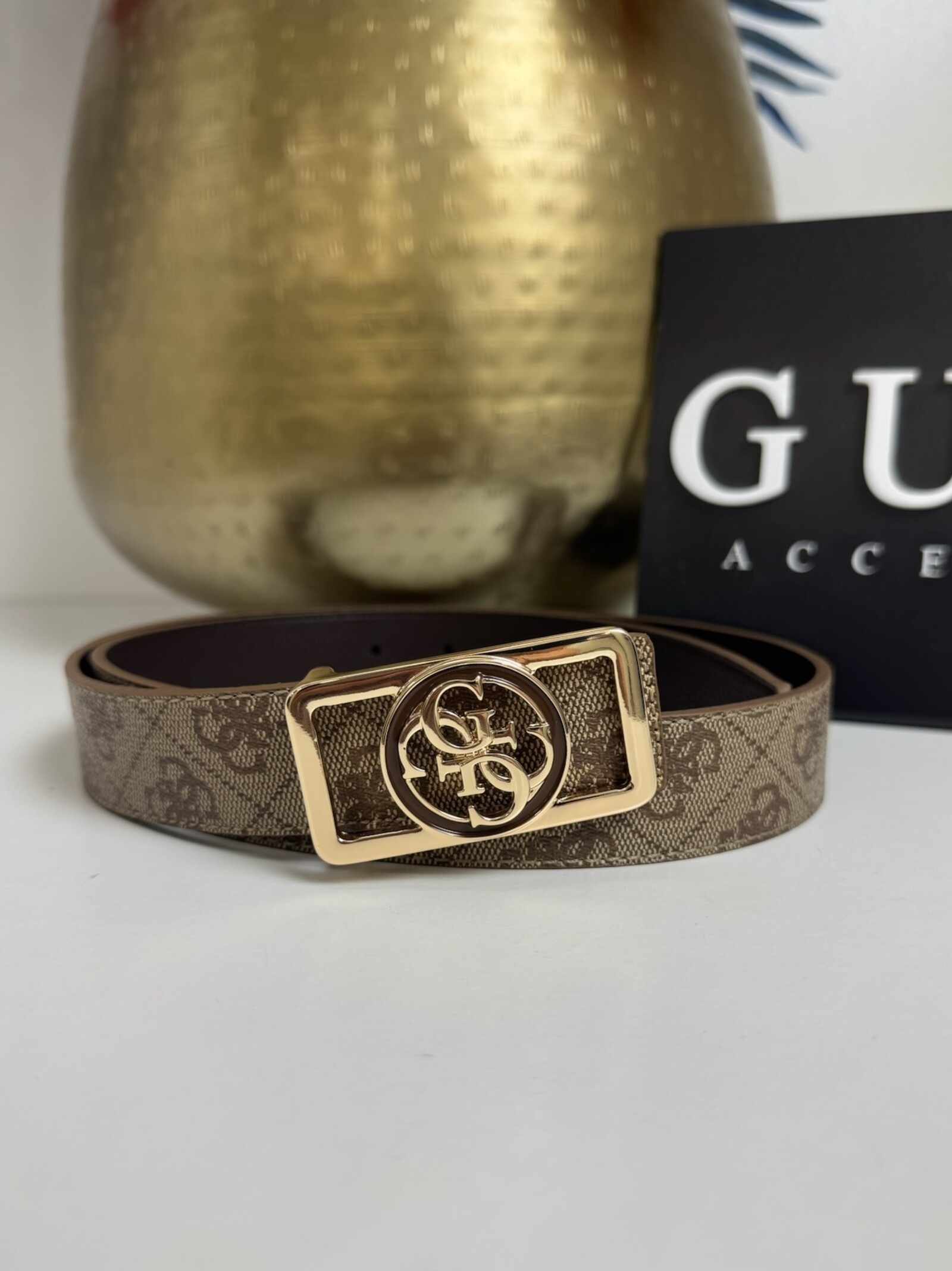Guess 2 In 1 Belt Noelle Latte Logo/Choco Guess 1356