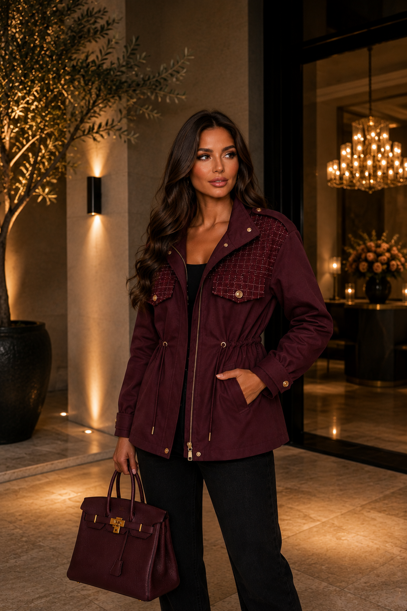 Luxury jacket Channie S5665 Bordeaux