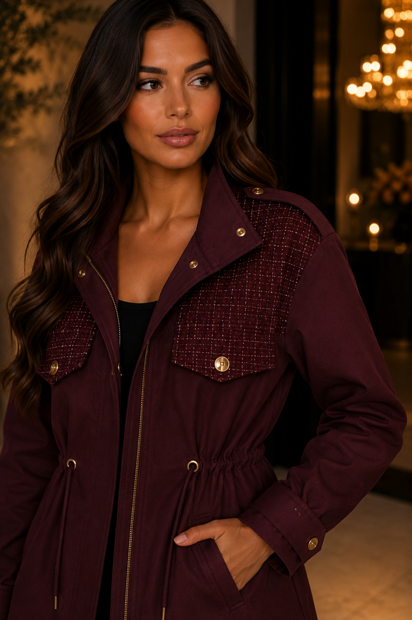 Luxury jacket Channie S5665 Bordeaux