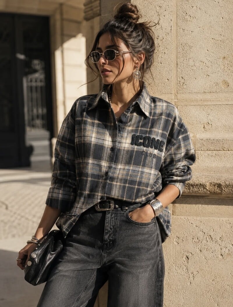 Oversized ruit blouse Iconic CH378 Black