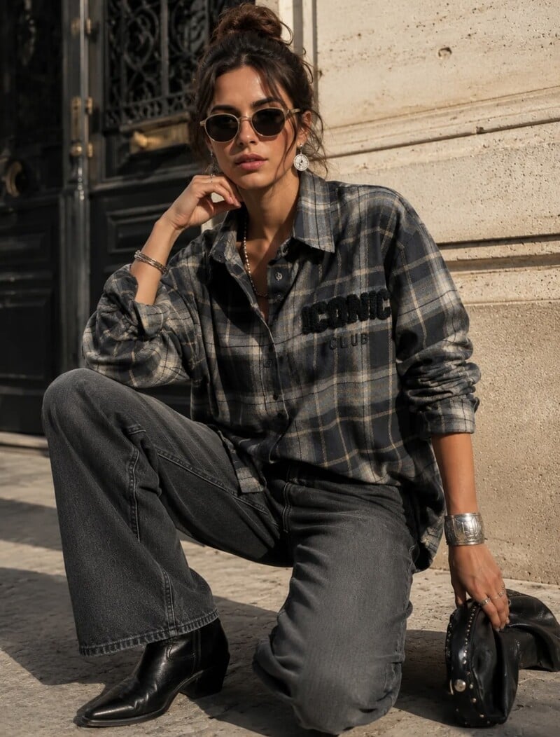 Oversized ruit blouse Iconic CH378 Black