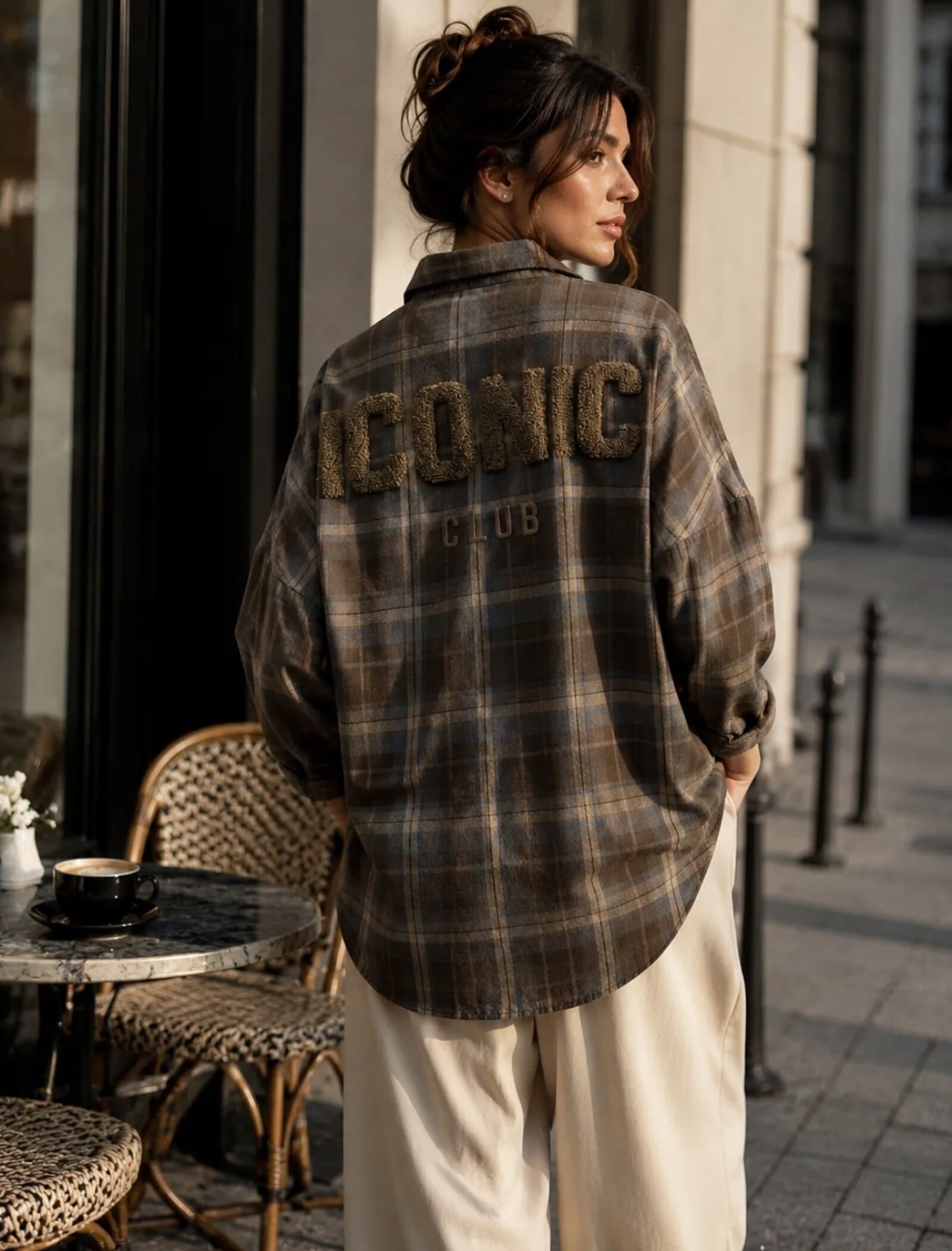 Oversized ruit blouse Iconic CH378 Brown