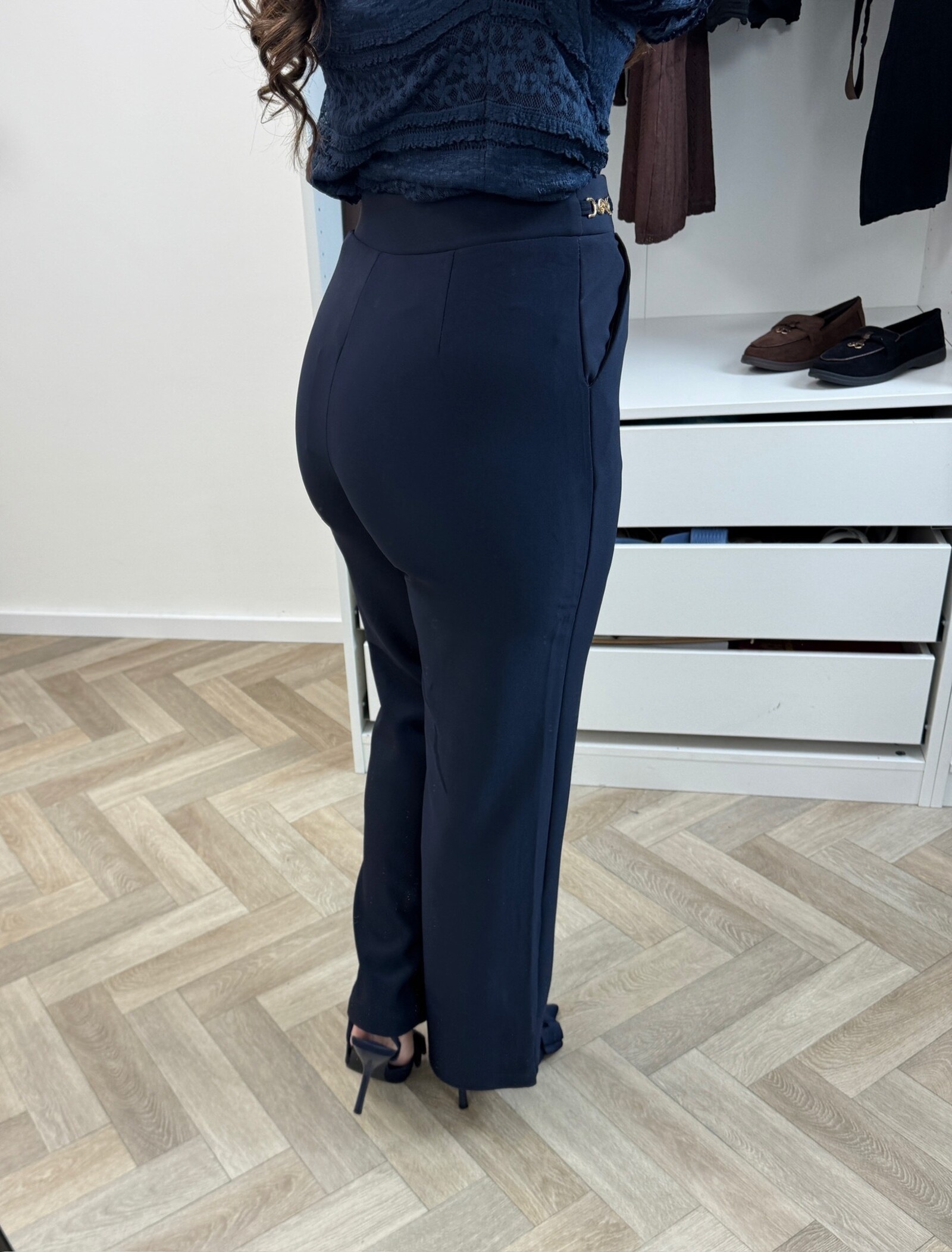 Scuba Pants Gold Detail  Navy  LM3312
