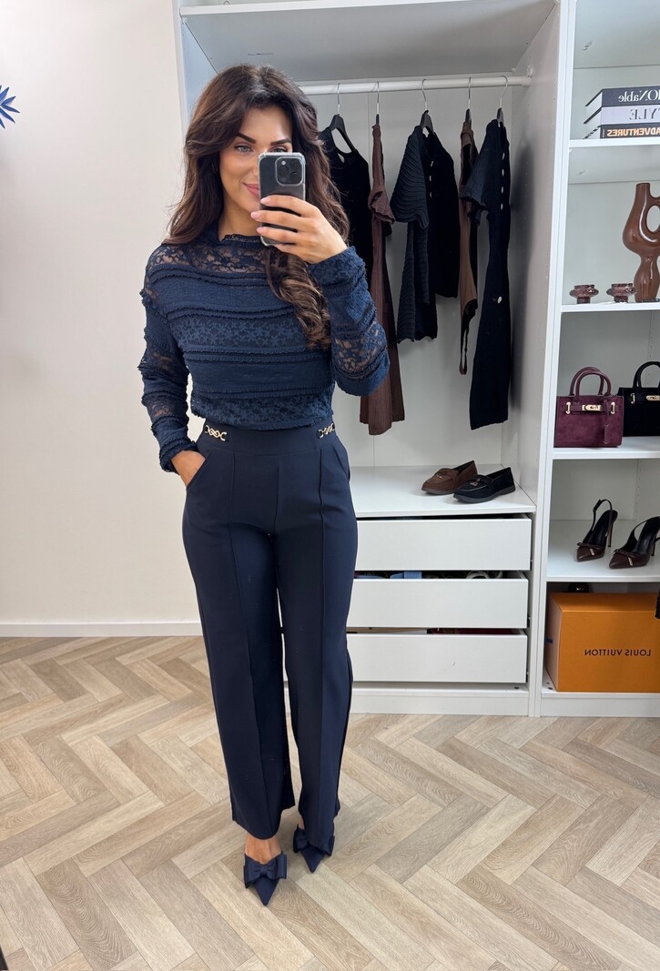 Top Bobby Lace Navy 22005