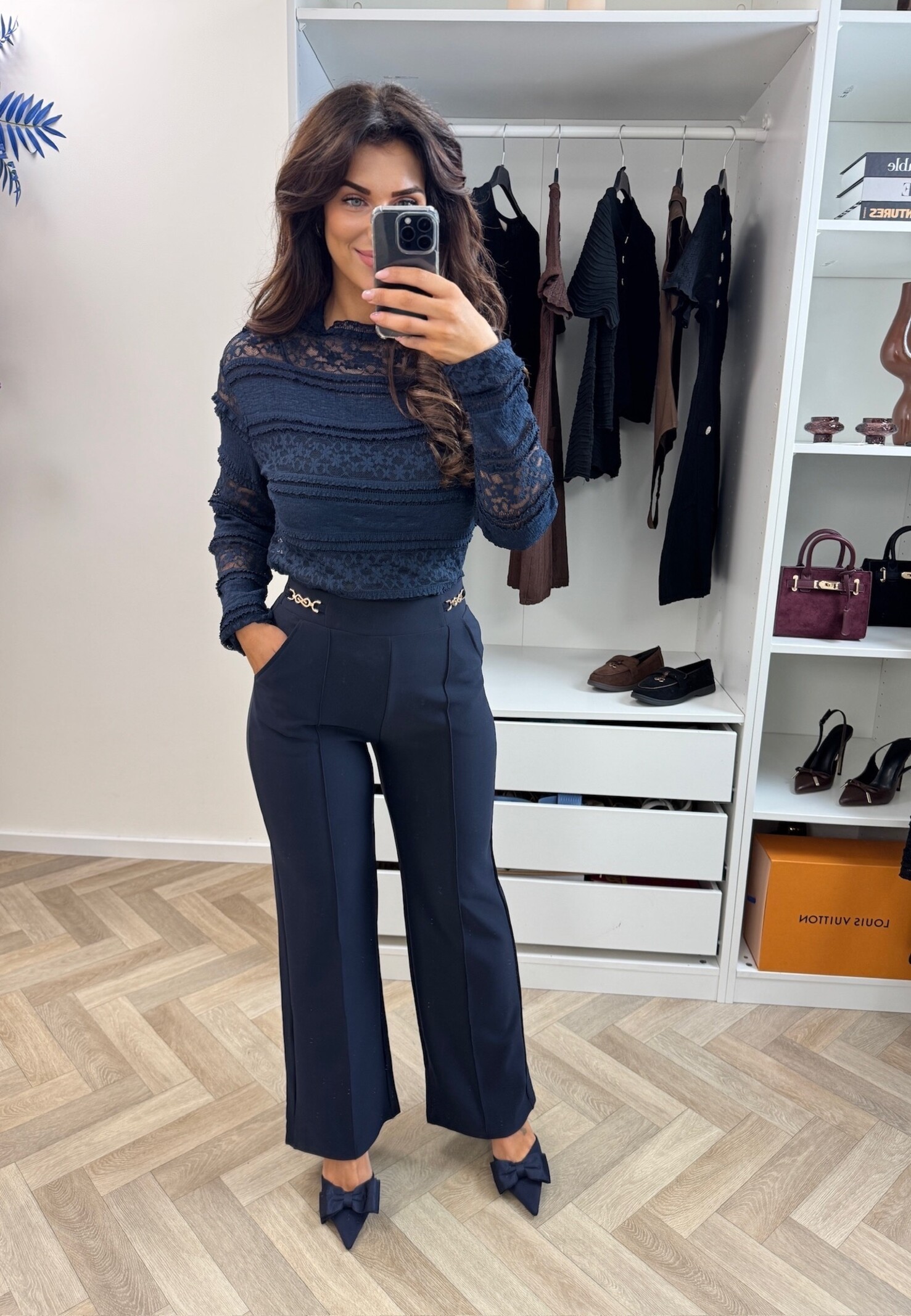 Top Bobby Lace Navy 22005