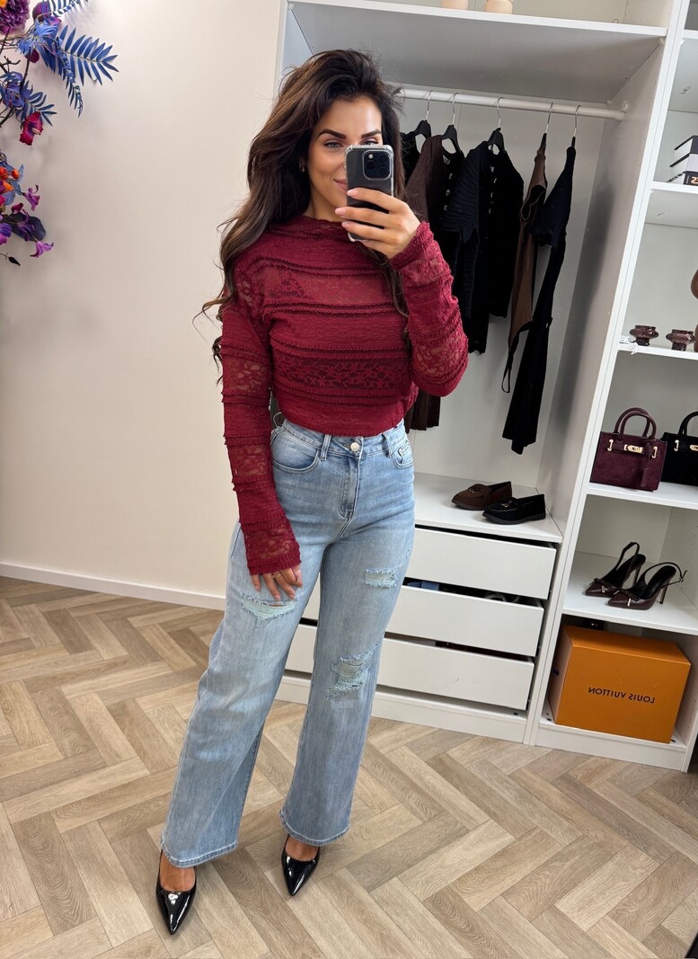 Top Bobby Lace  Bordeaux  22005