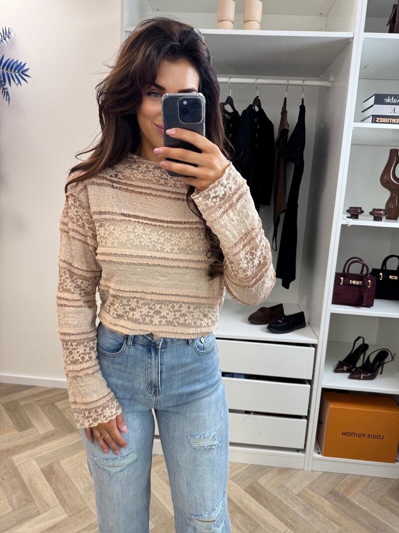 Top Bobby Lace  Beige  22005