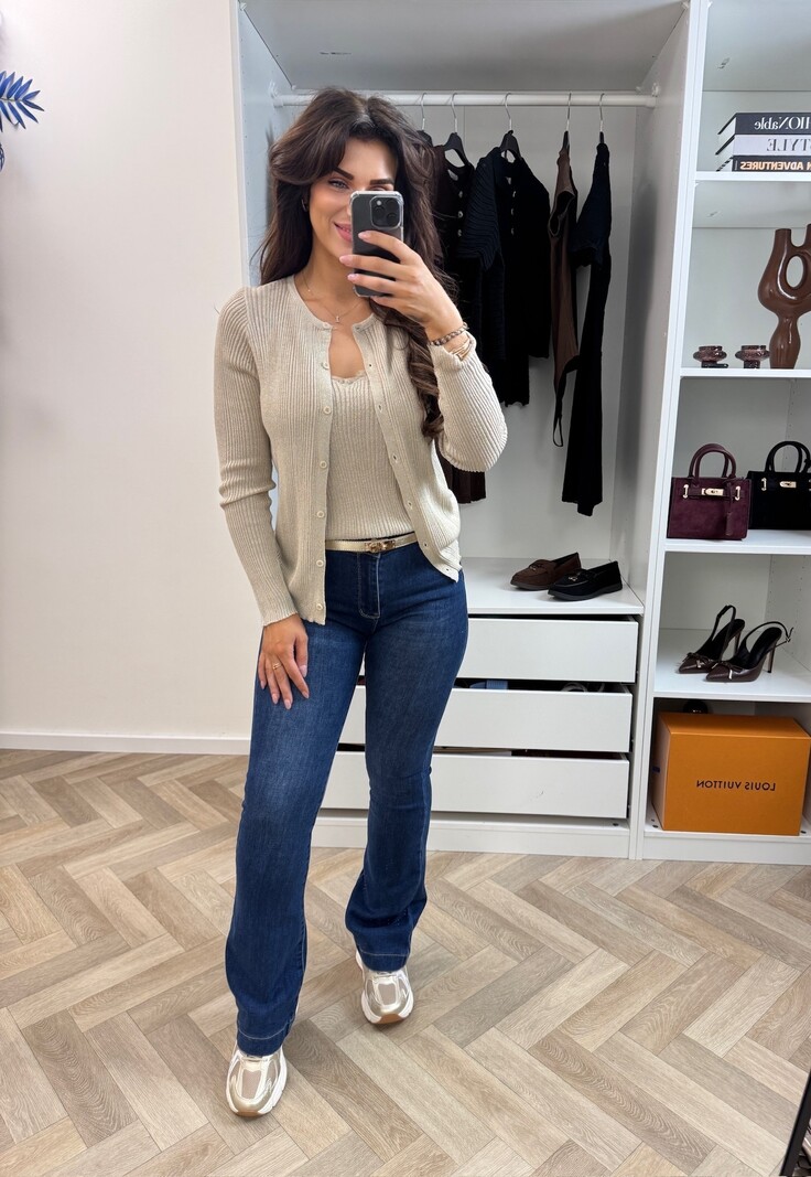 Twin Set Lurex Beige HX70188