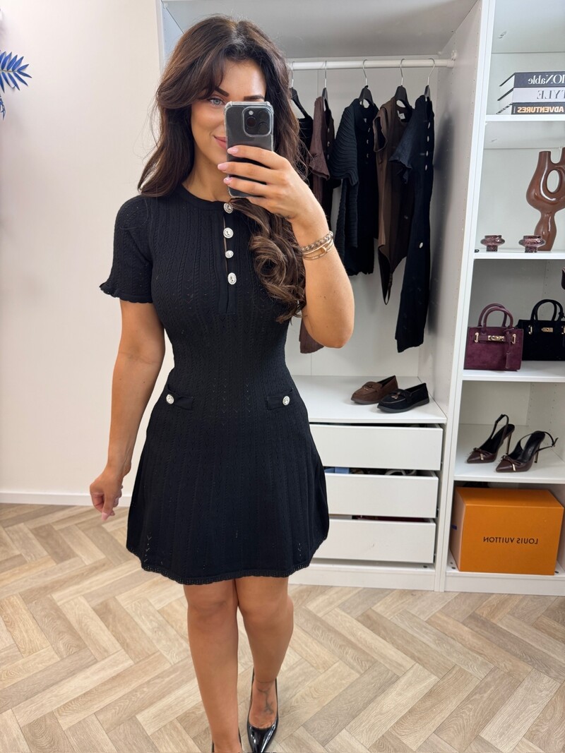 Peplum Dress Yumi Black QX639