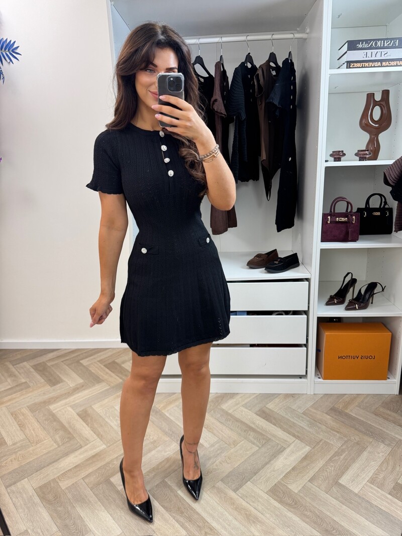 Peplum Dress Yumi Black QX639