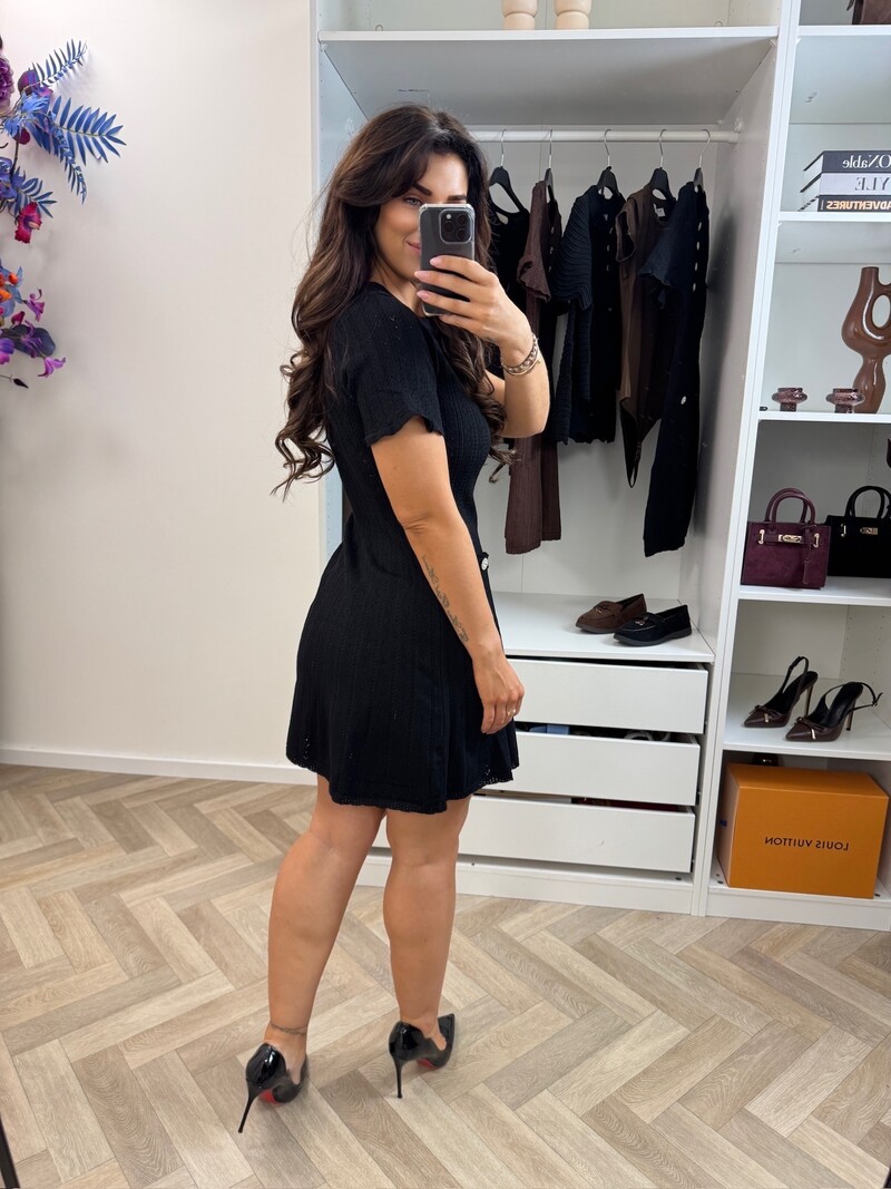 Peplum Dress Yumi Black QX639