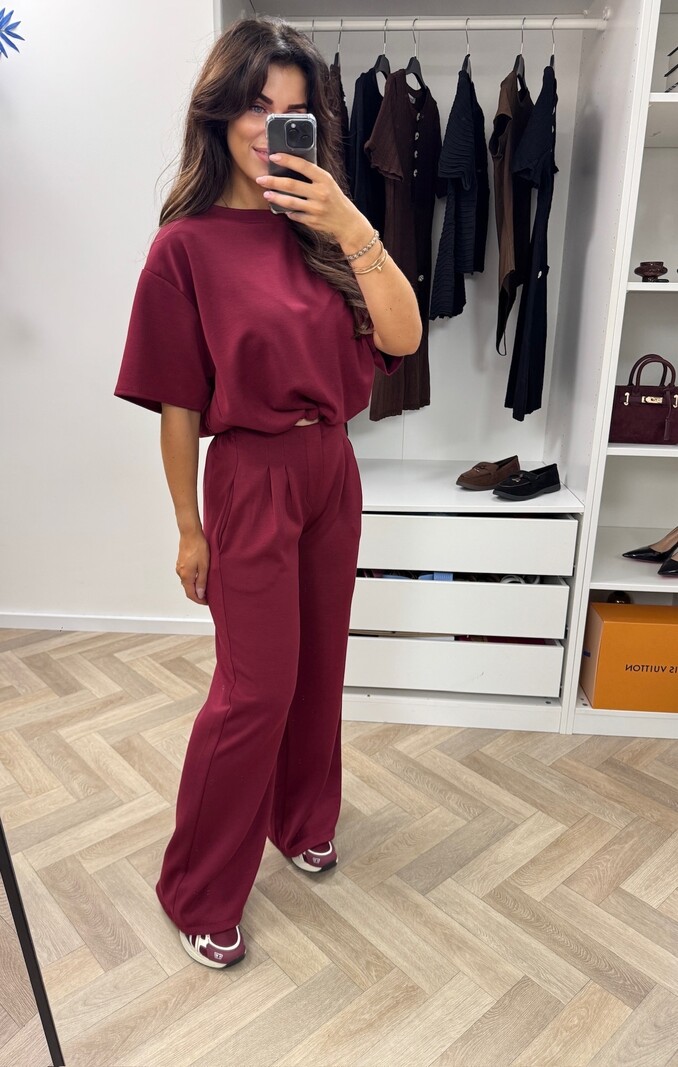 Joggings Set Donna New  Bordeaux