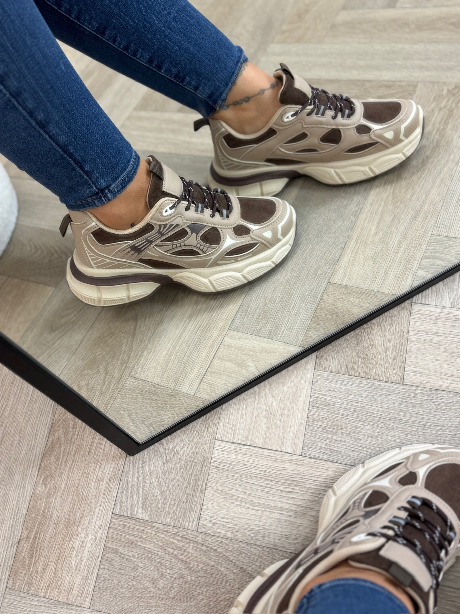 Sneakers Rona BK-2511 Khaki Brown