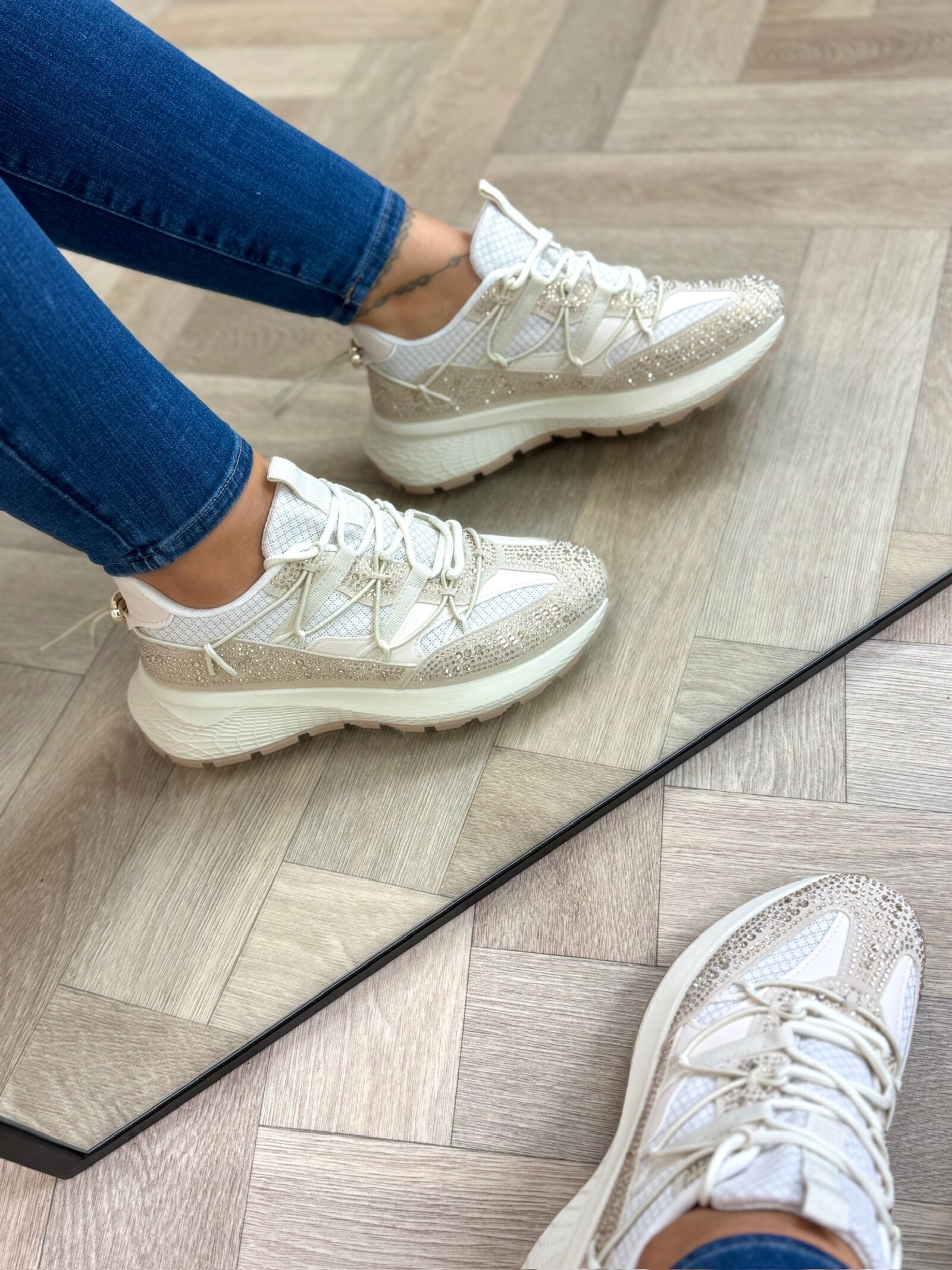 Sneakers Diamonds Steffie 88-132 Beige