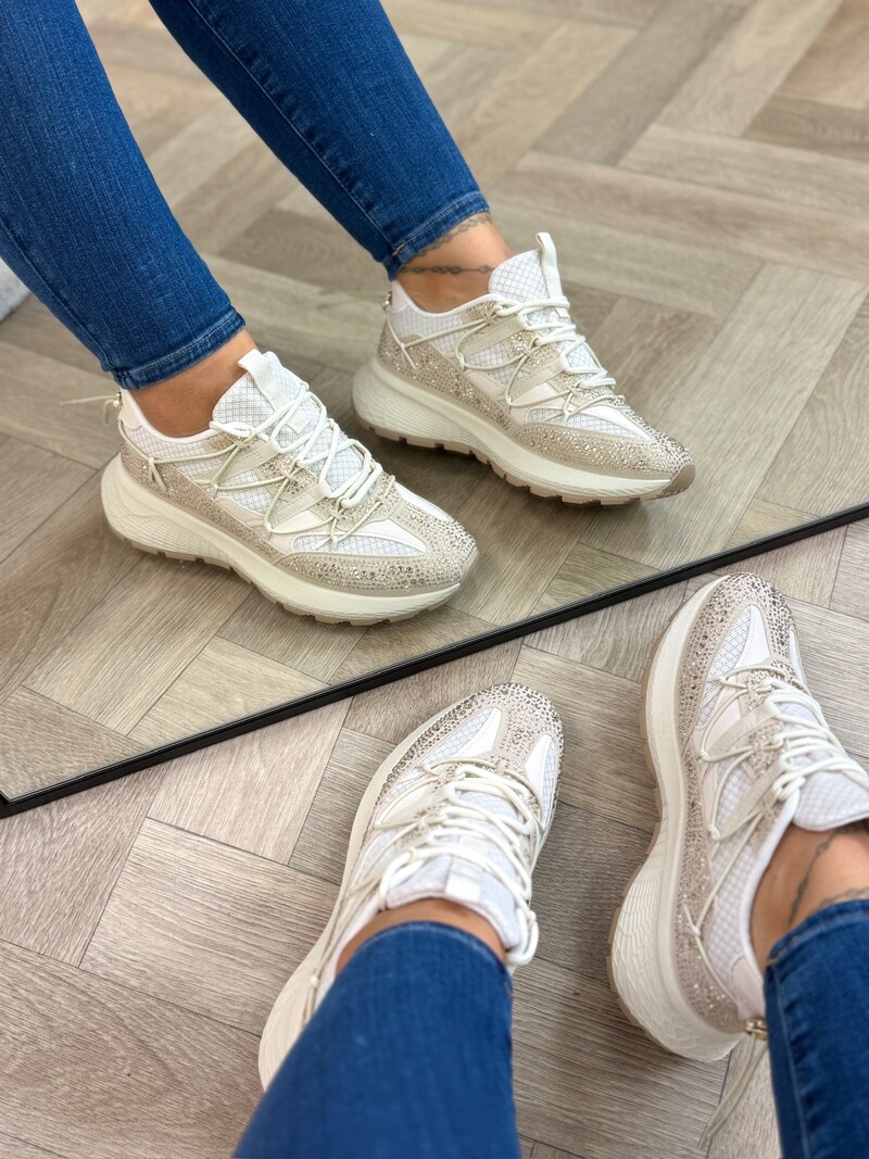 Sneakers Diamonds Steffie 88-132 Beige