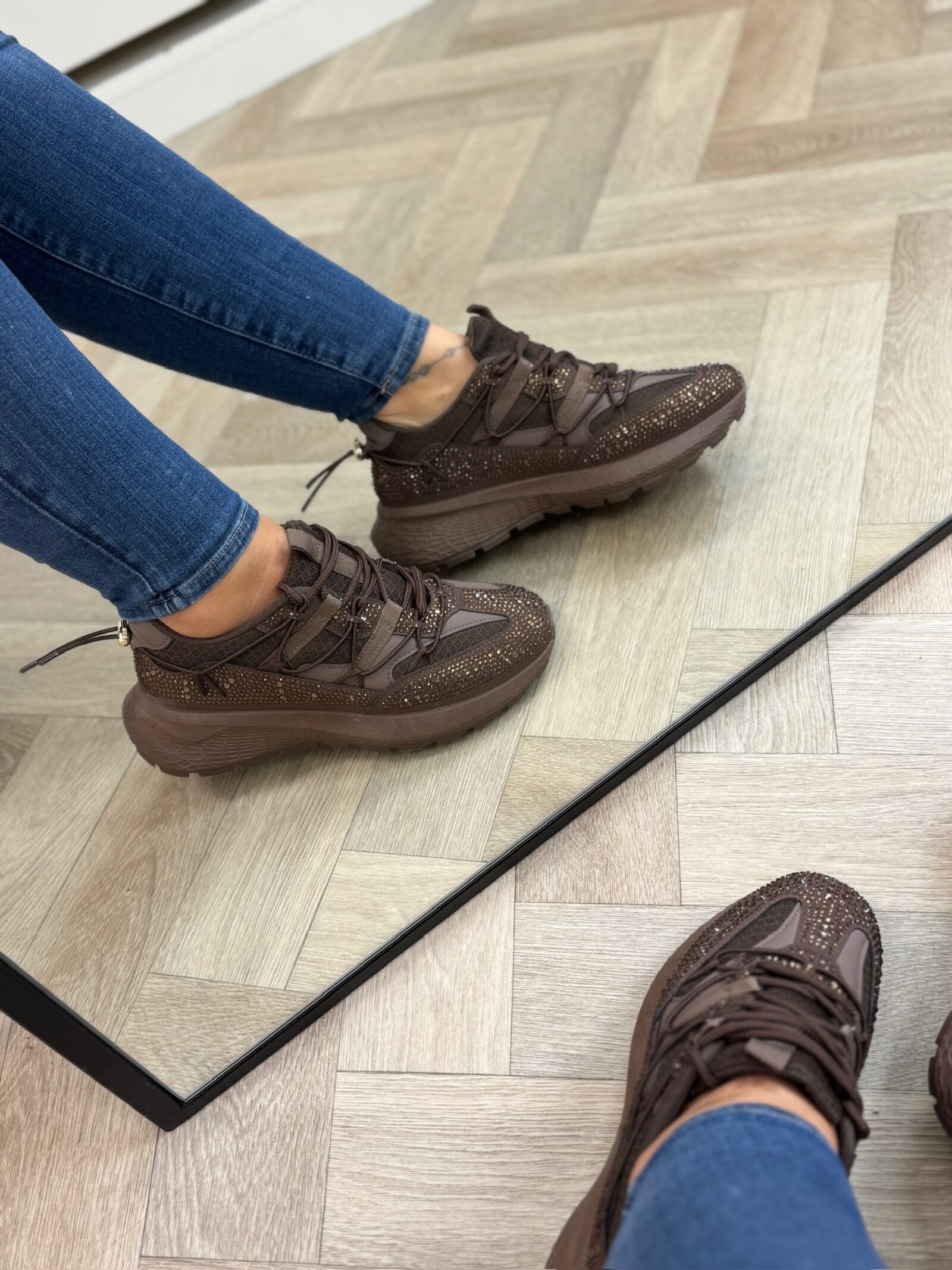 Sneakers Diamonds Steffie 88-132 Choco