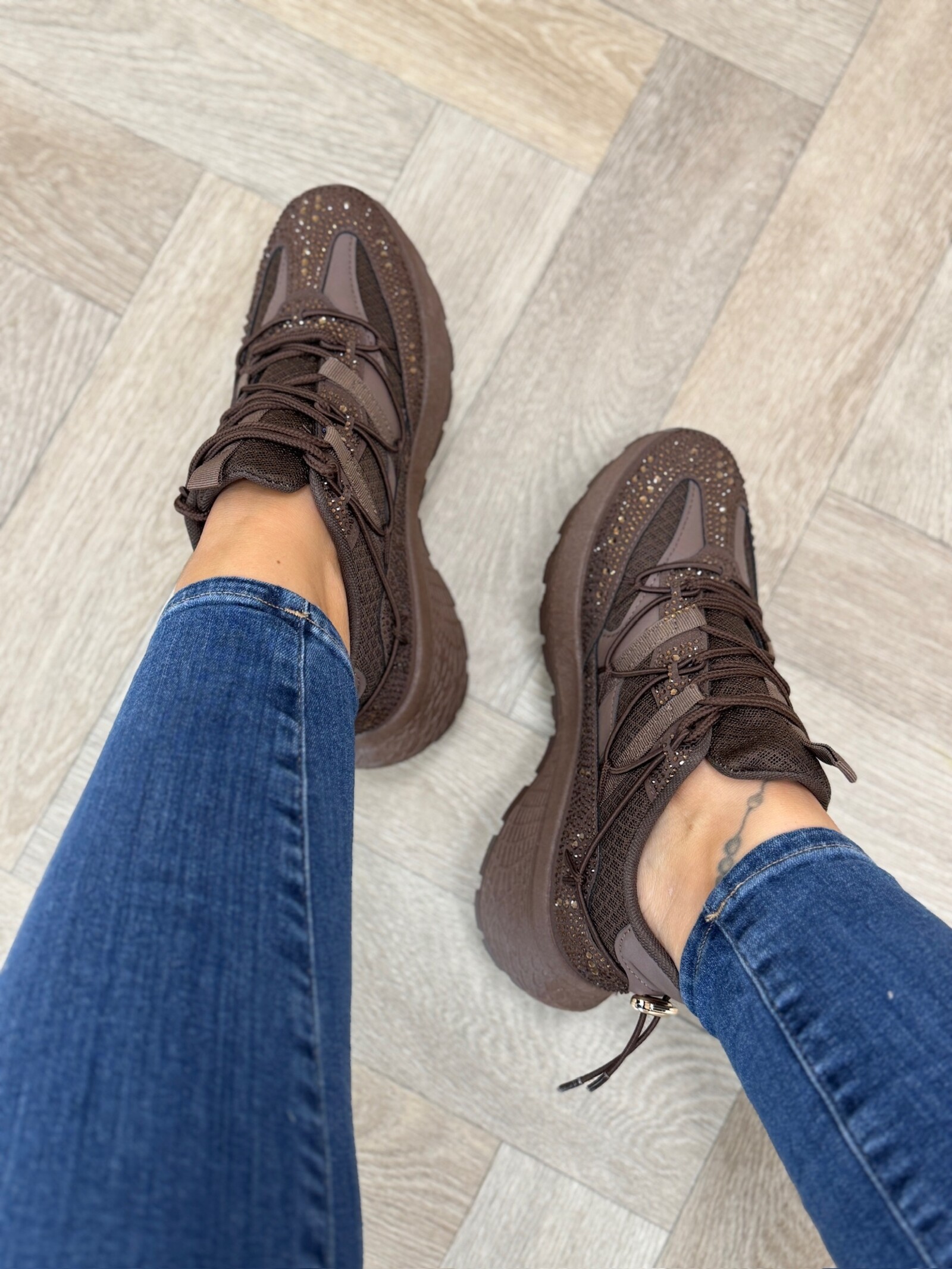 Sneakers Diamonds Steffie 88-132 Choco