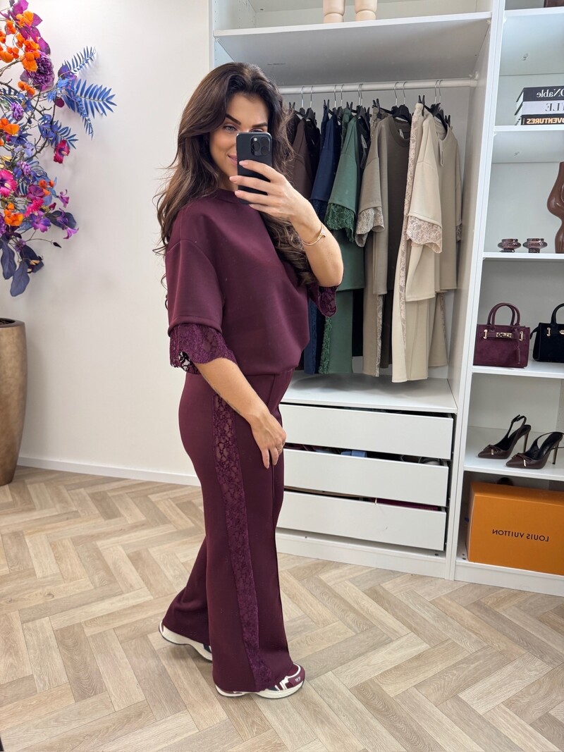 Joggingspak Lace Bordeaux