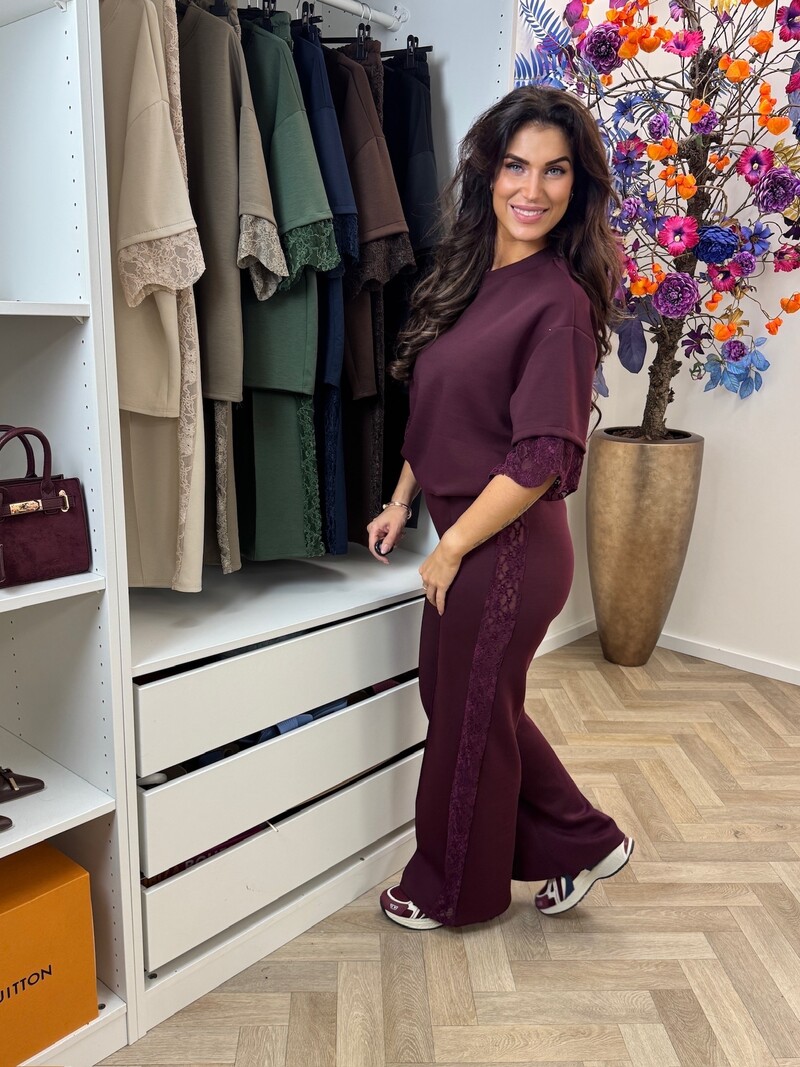 Joggingspak Lace Bordeaux