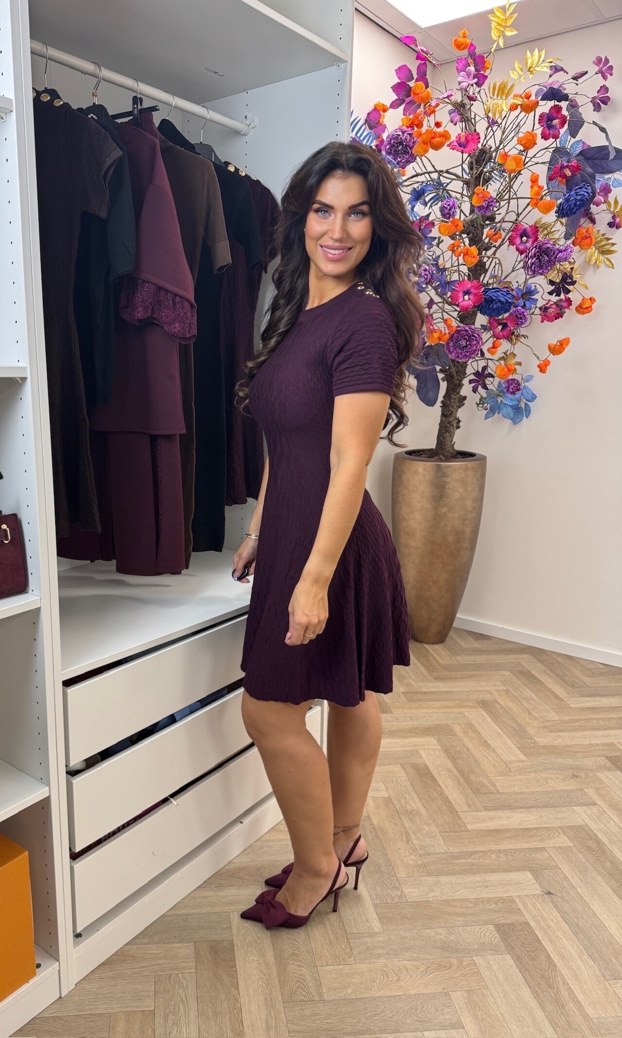 Dress Gina Button MC2787 Wine
