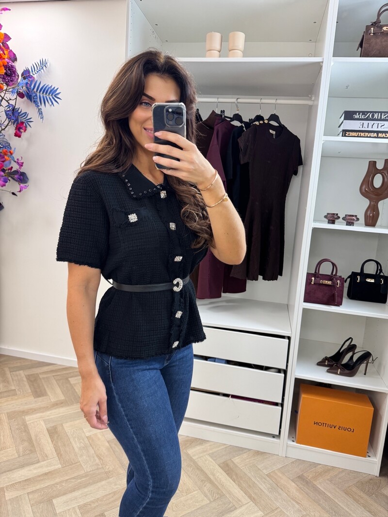 Top Glam With Belt MC2772 Black