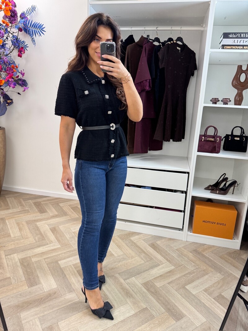 Top Glam With Belt MC2772 Black