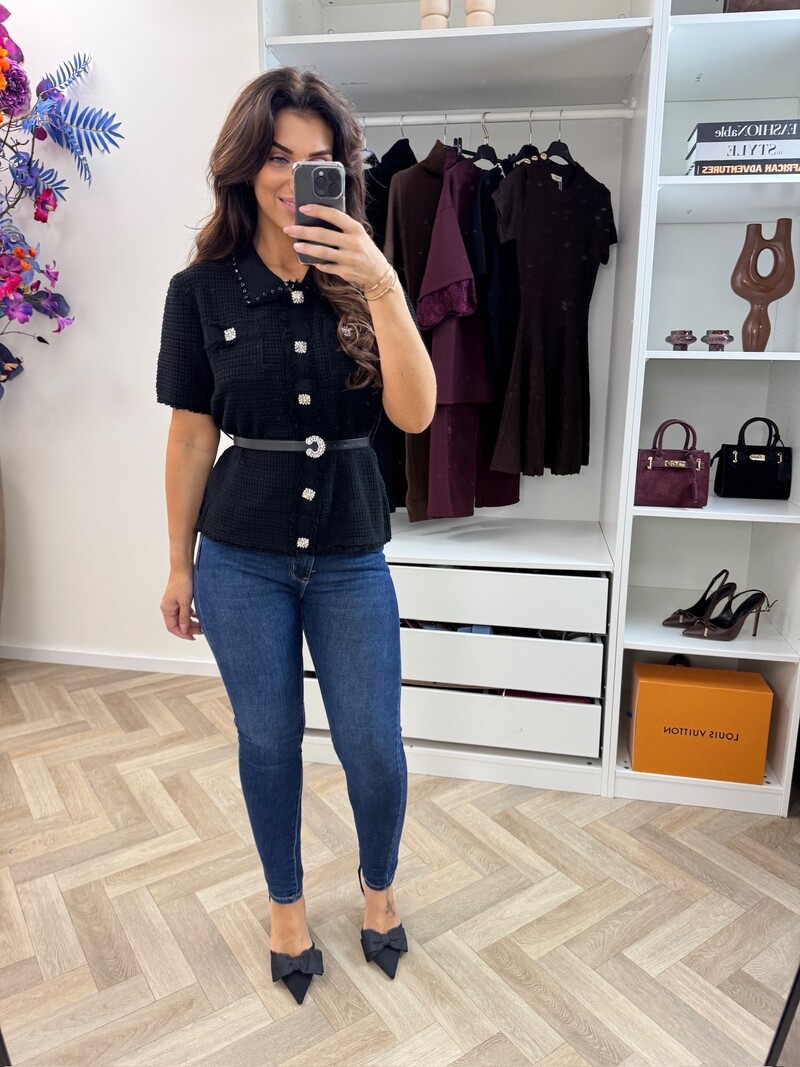 Top Glam With Belt MC2772 Black