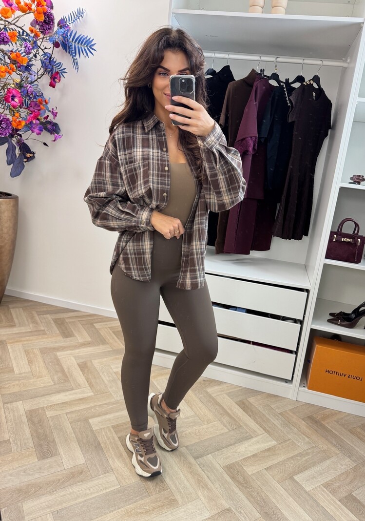 Blouse Ruit Basic R2787 Taupe