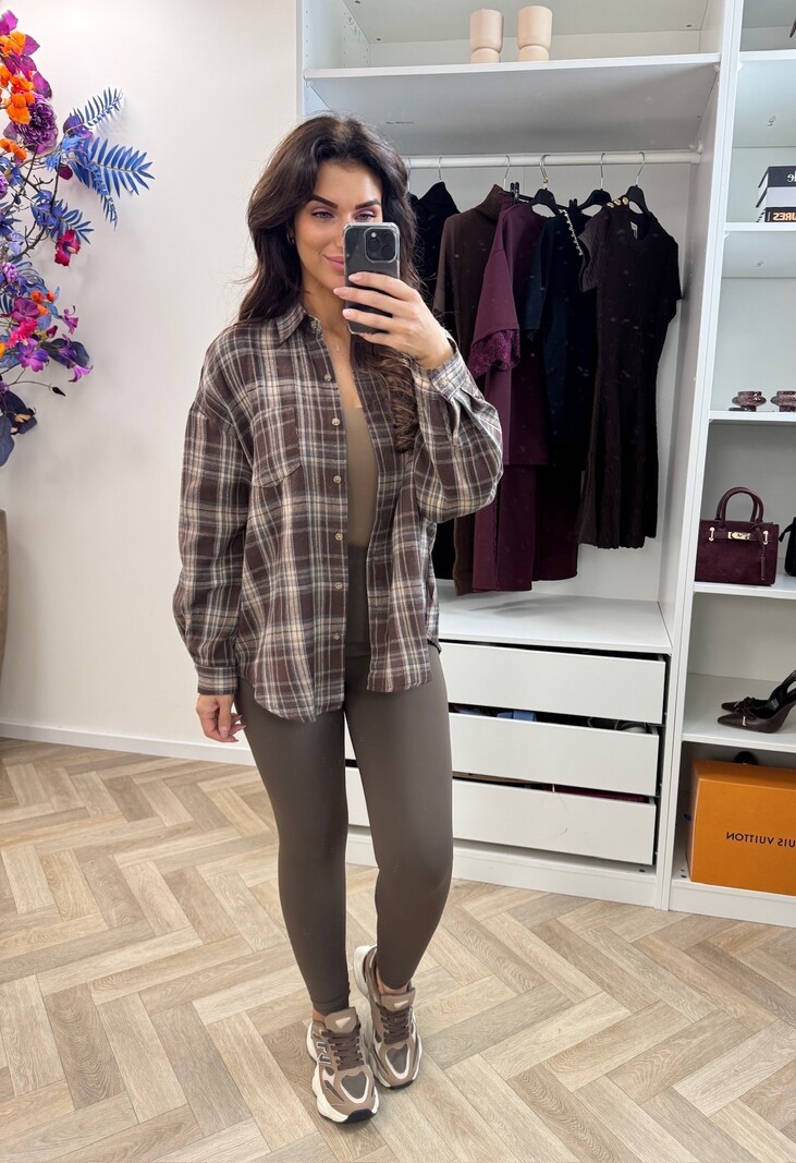 Blouse Ruit Basic R2787 Taupe