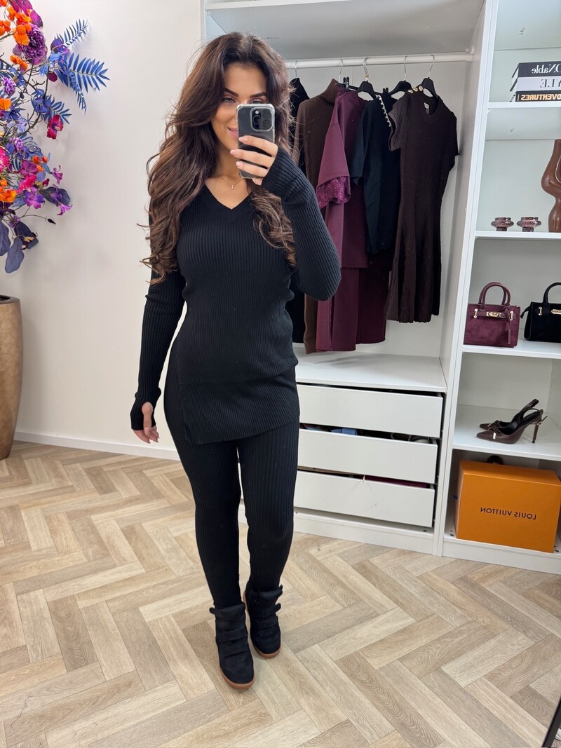 2 Delige Comfy Rib Set W2086 Black