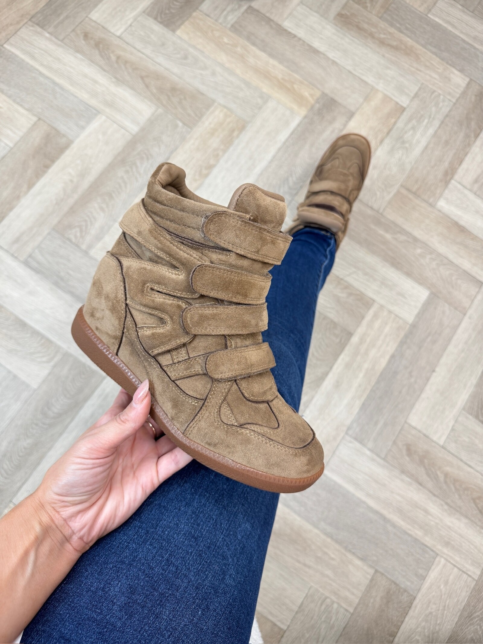 Wedges Isa Suede 7108 Khaki