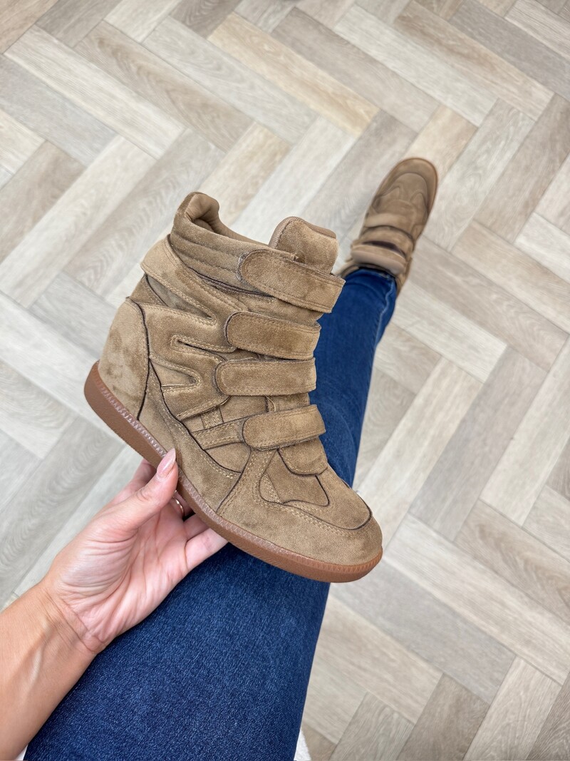 Wedges Isa Suede 7108 Khaki