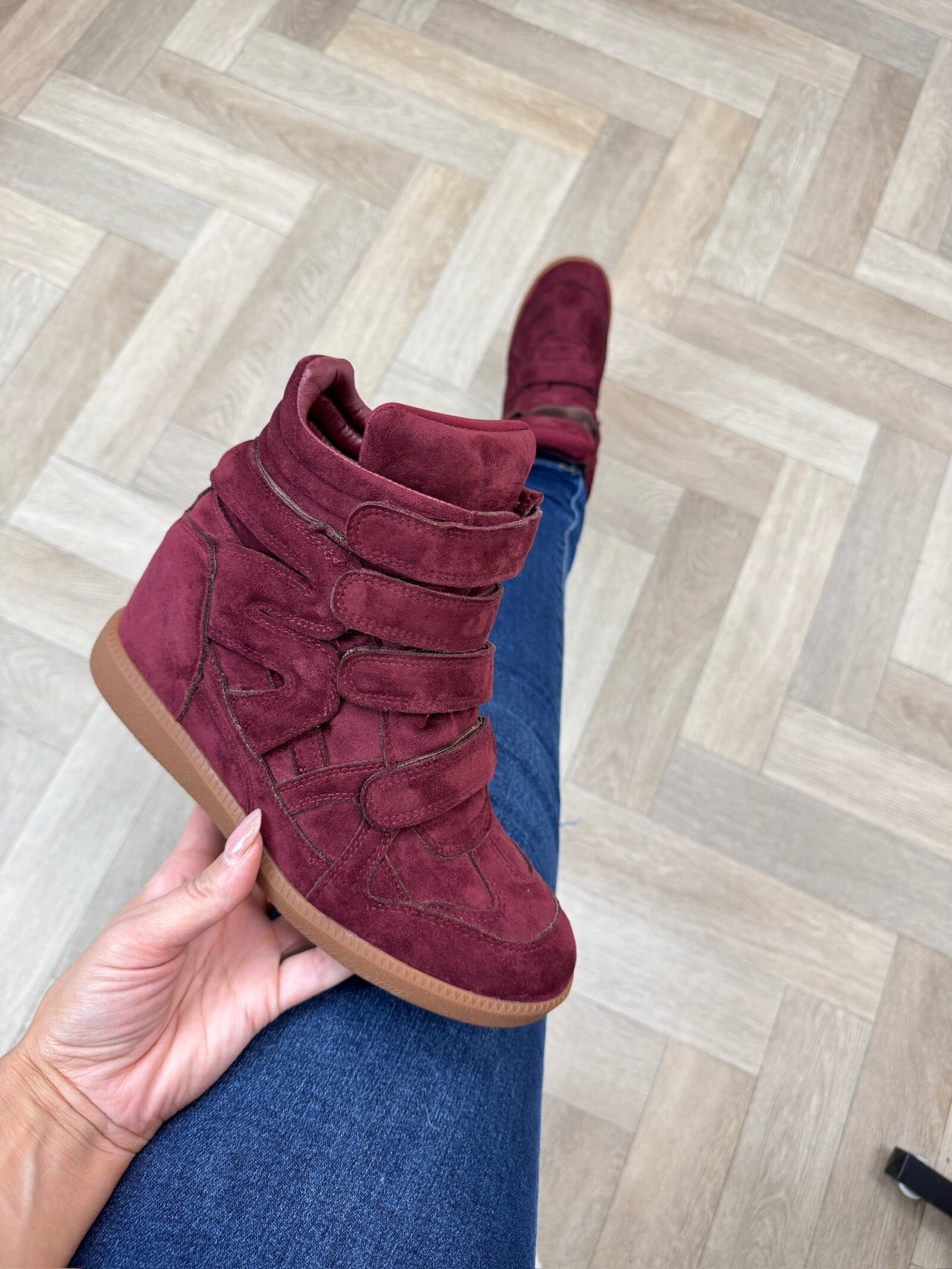 Wedges Isa Suede 7108 Burgundy