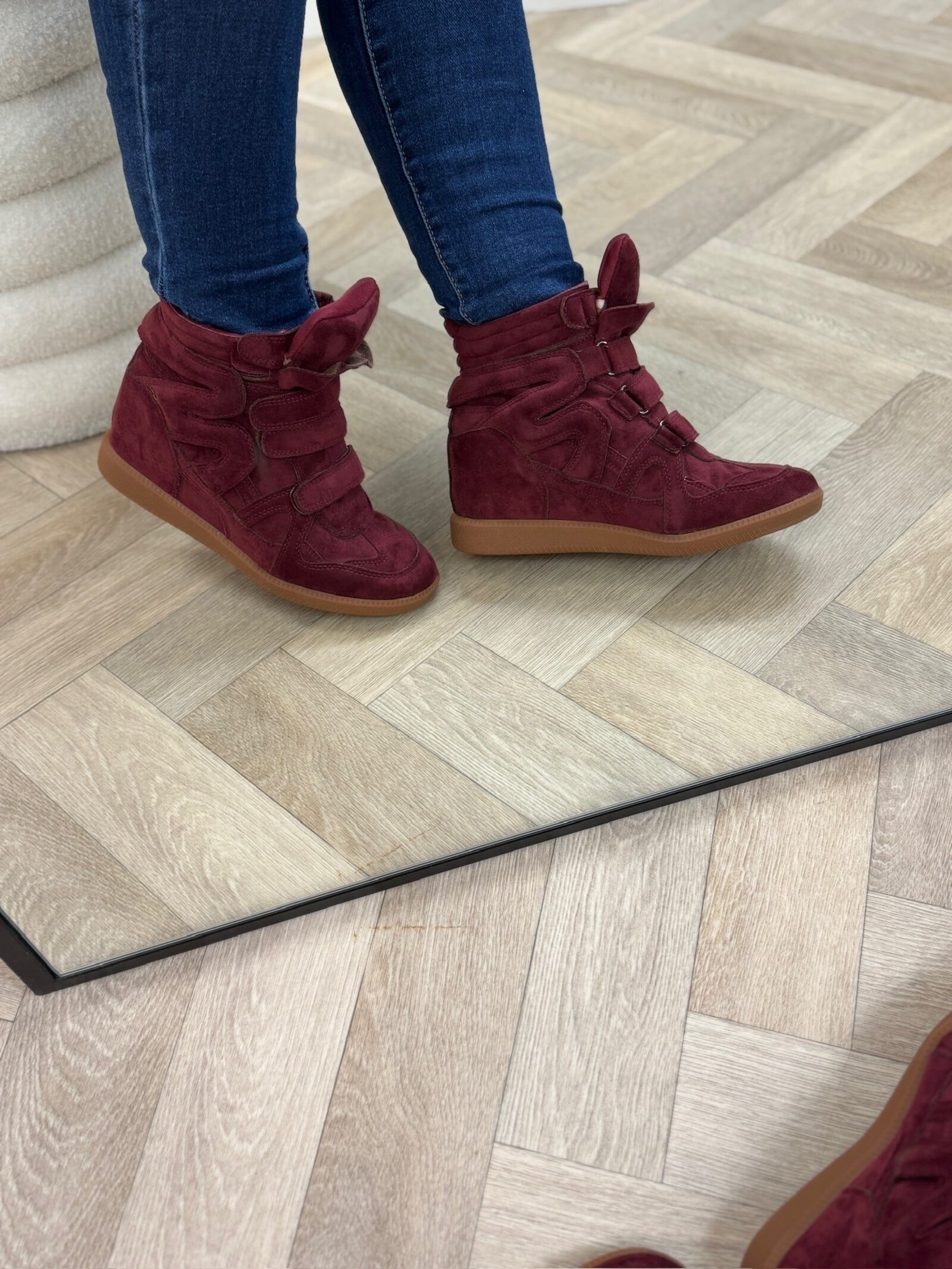 Wedges Isa Suede 7108 Burgundy