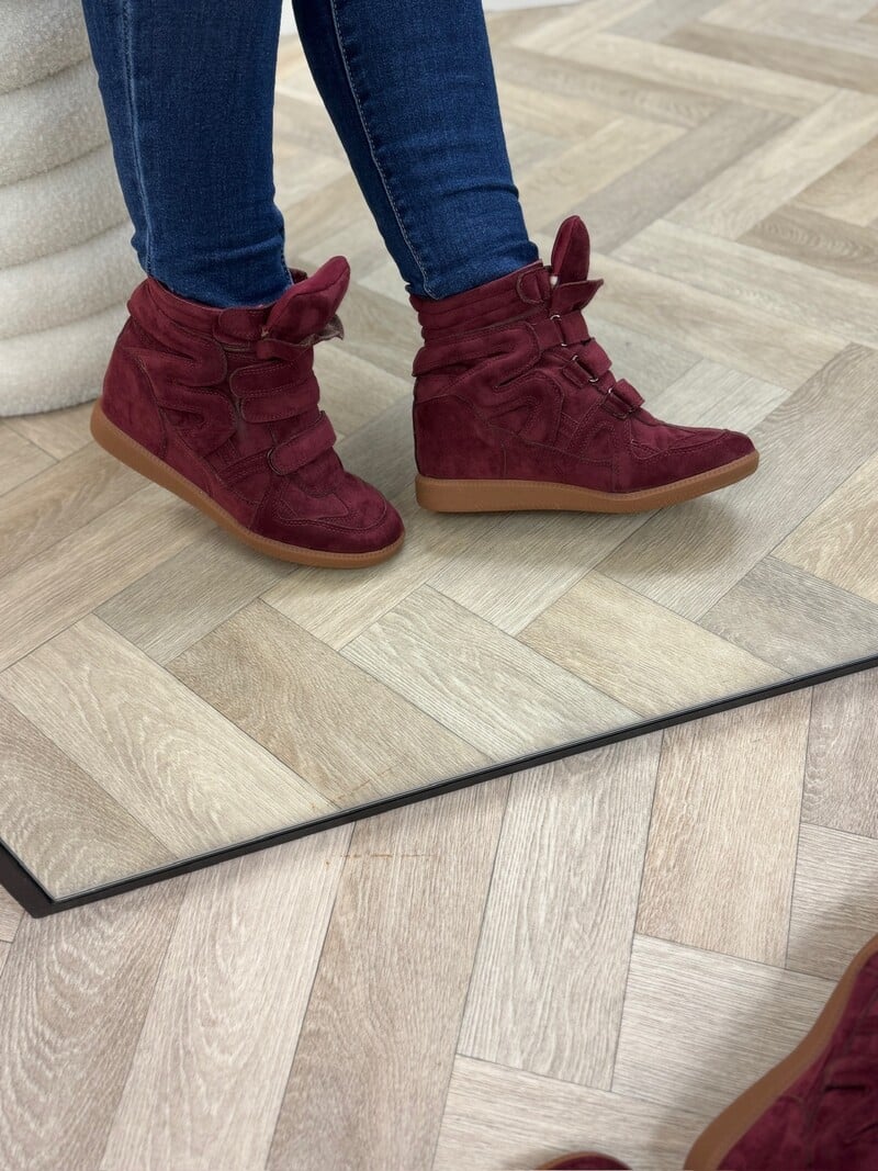 Wedges Isa Suede 7108 Burgundy