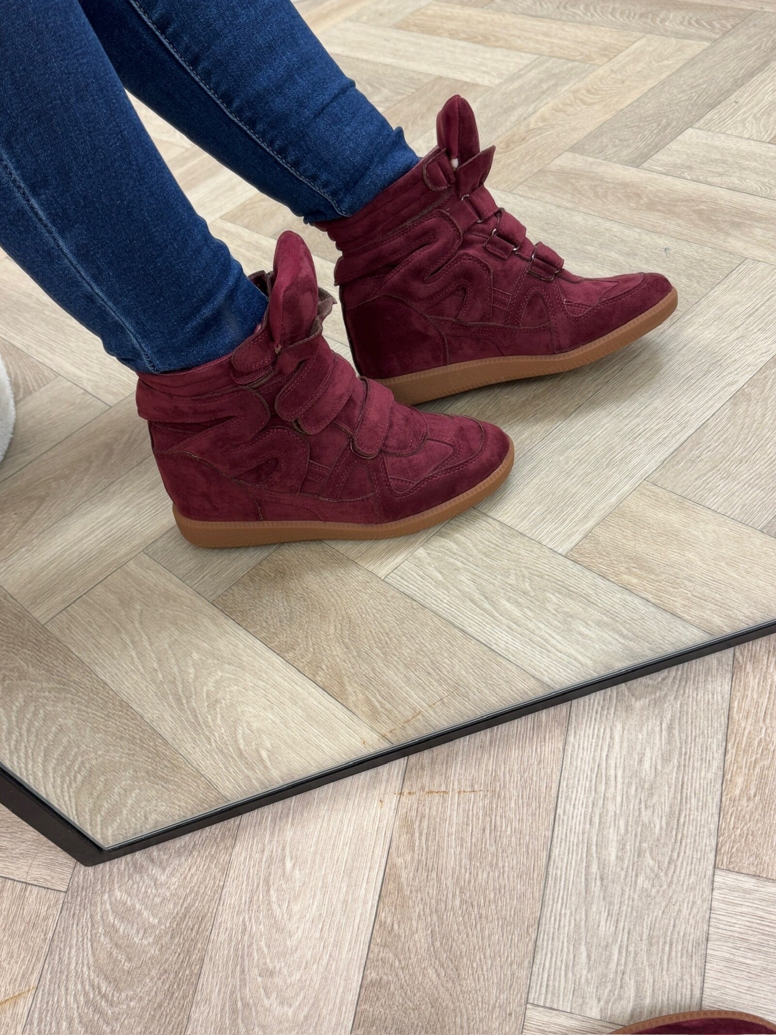 Wedges Isa Suede 7108 Burgundy