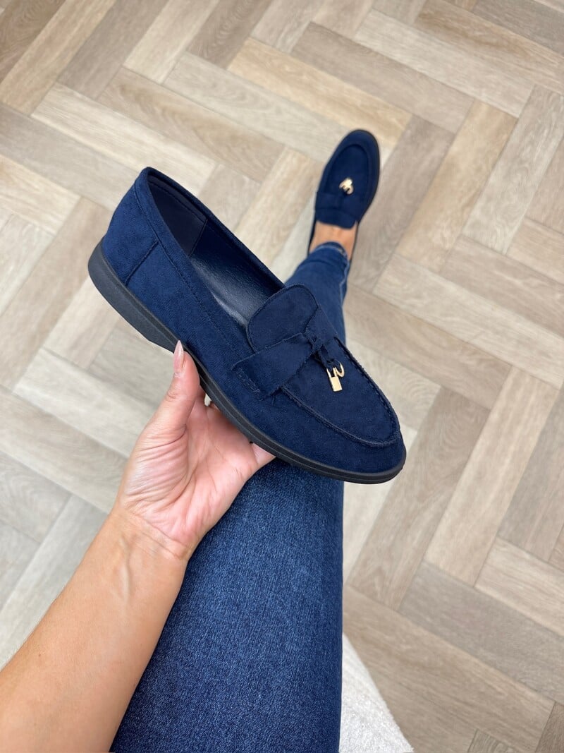 Suede Loafers Classic AQ229 Navy