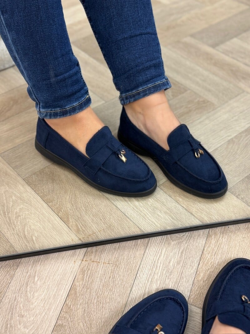 Suede Loafers Classic AQ229 Navy