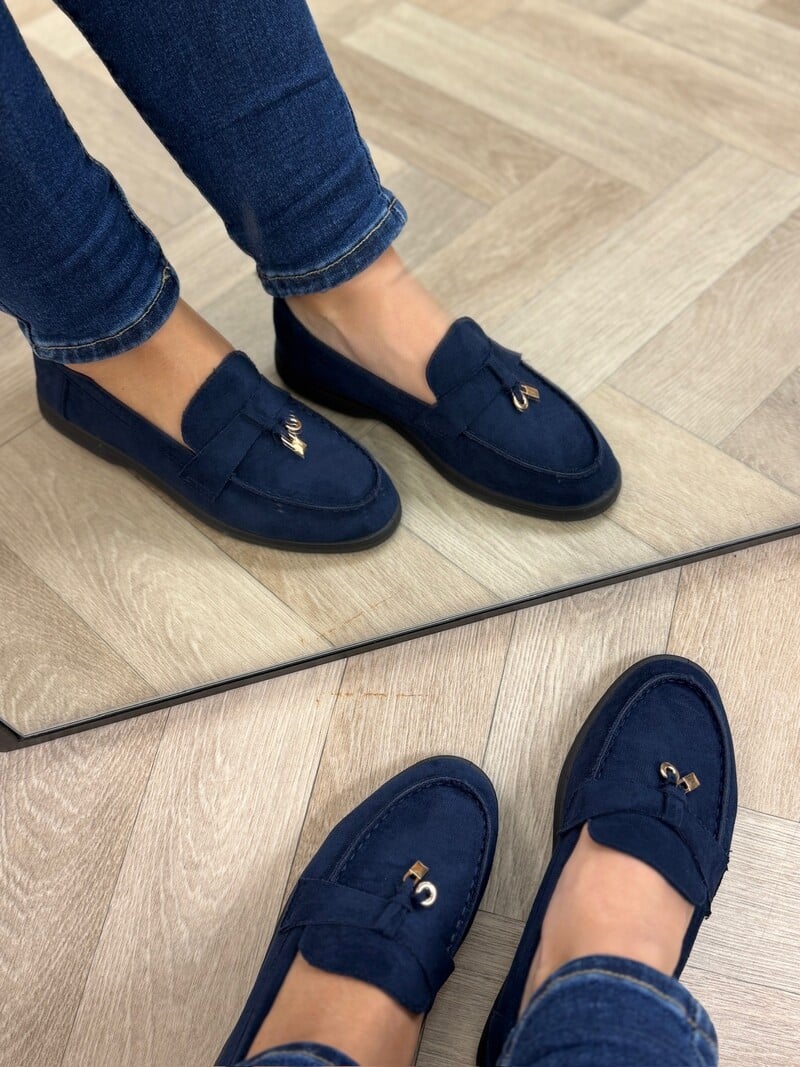 Suede Loafers Classic AQ229 Navy