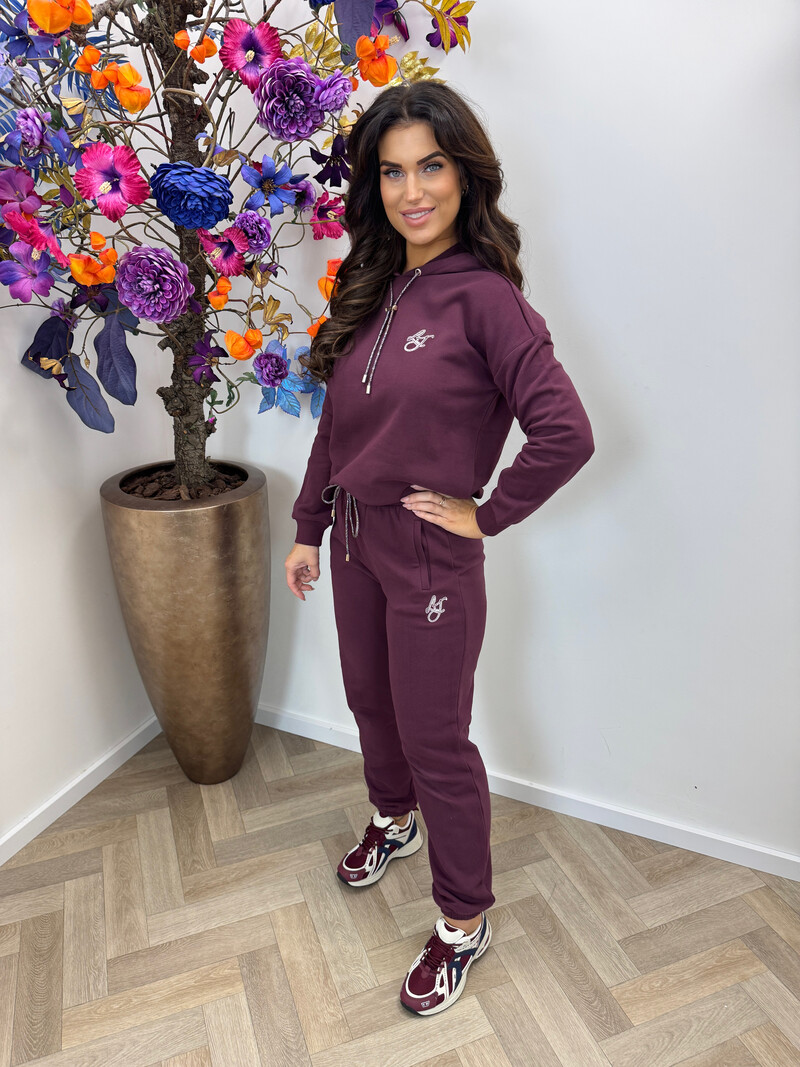 Hoodie LJ Logo Red Aubergine Liu Jo 1962