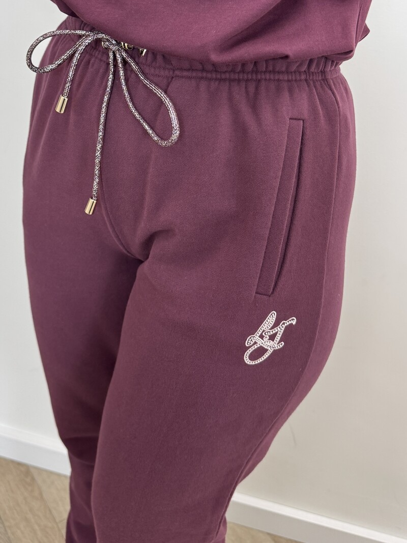 Pants LJ Logo Red Aubergine Liu Jo 1963
