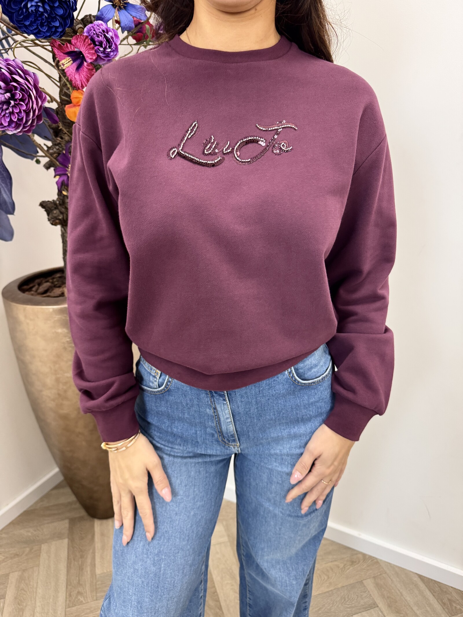 Liu-Jo Sweater Liu Jo Logo Red Aubergine 1965