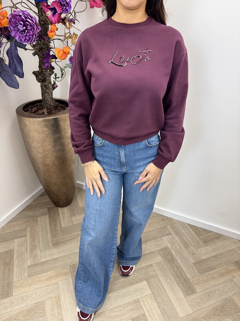 Sweater Liu Jo Logo Red Aubergine 1965
