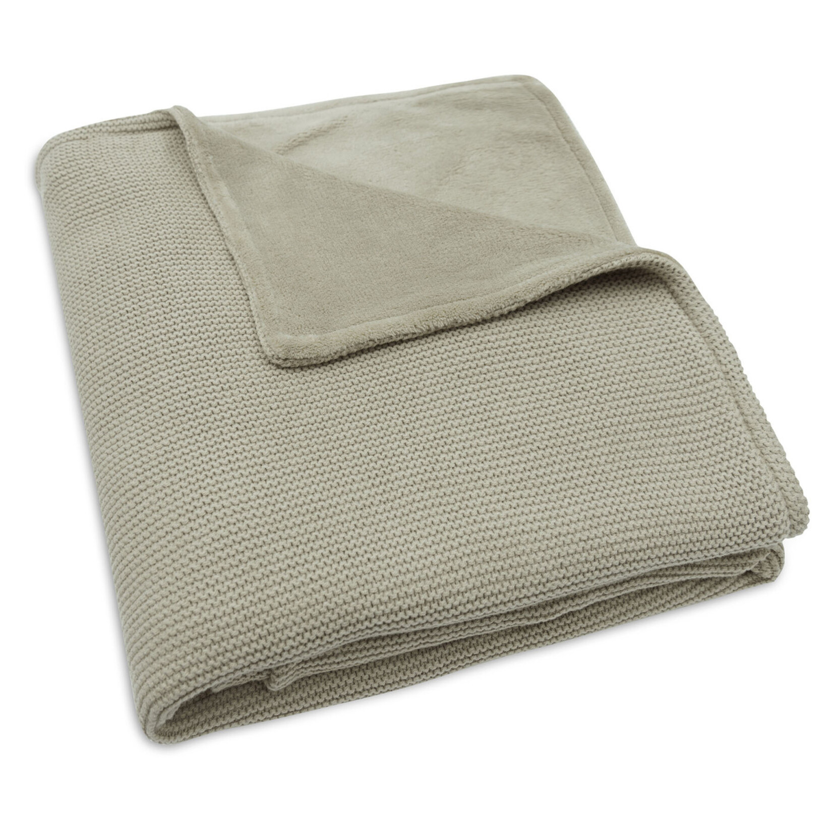 Jollein Deken Ledikant 100x150cm Basic Knit Olive Green/Fleece