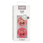 Bibs Colour speen latex 2 pack SYMMETR - Dusty pink/Coral size 2